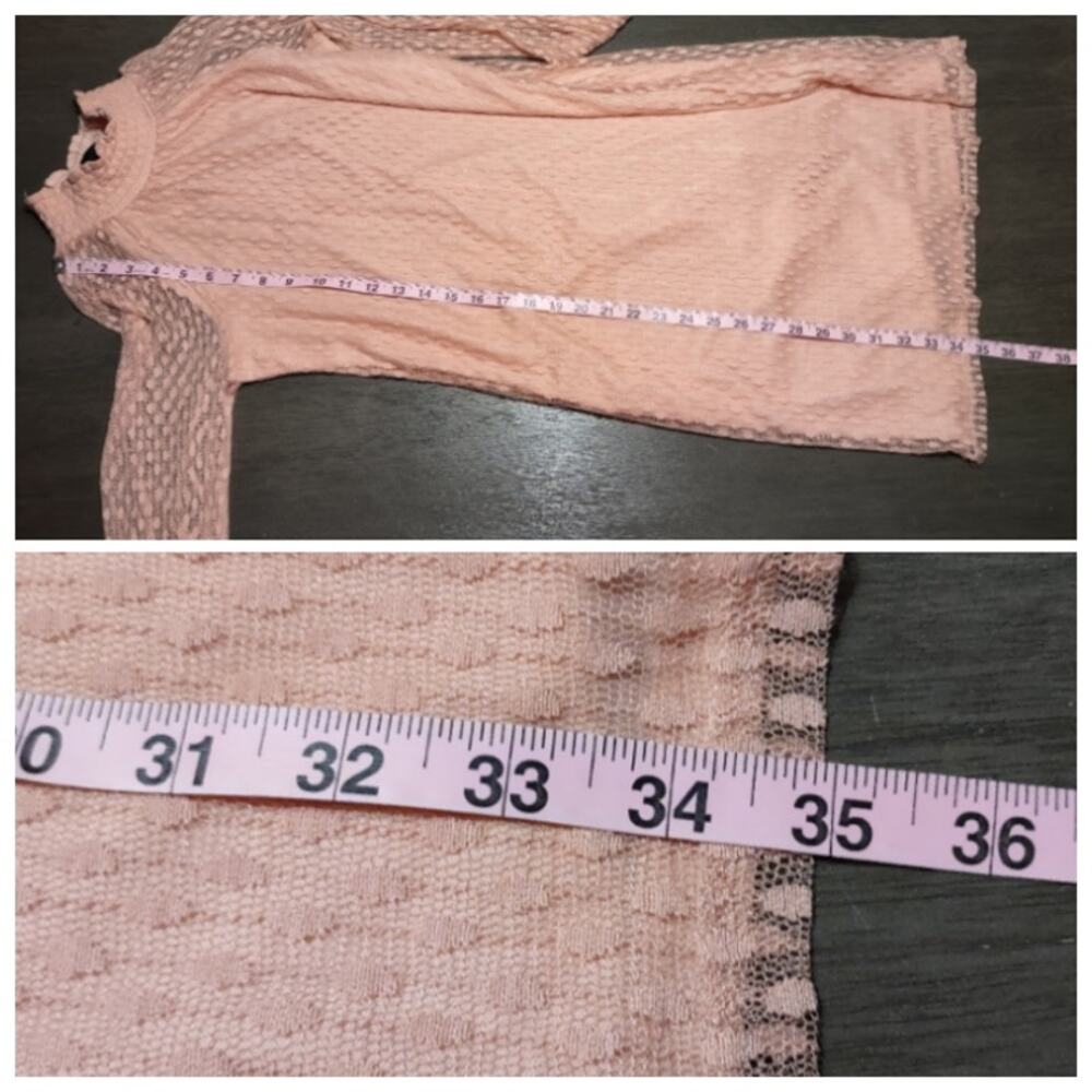 Nina Leonard Lace Mockneck Trapeze Long Sleeve Dress in Blush Size Small - Picture 8 of 16